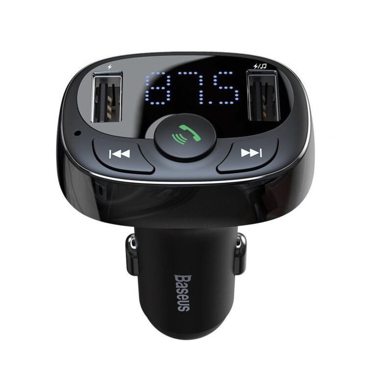 TRANSMITER FM ŁADOWARKA SAMOCHODOWA Baseus Enjoy S-09A 3.4A 2x USB-A microSD BT 4.2