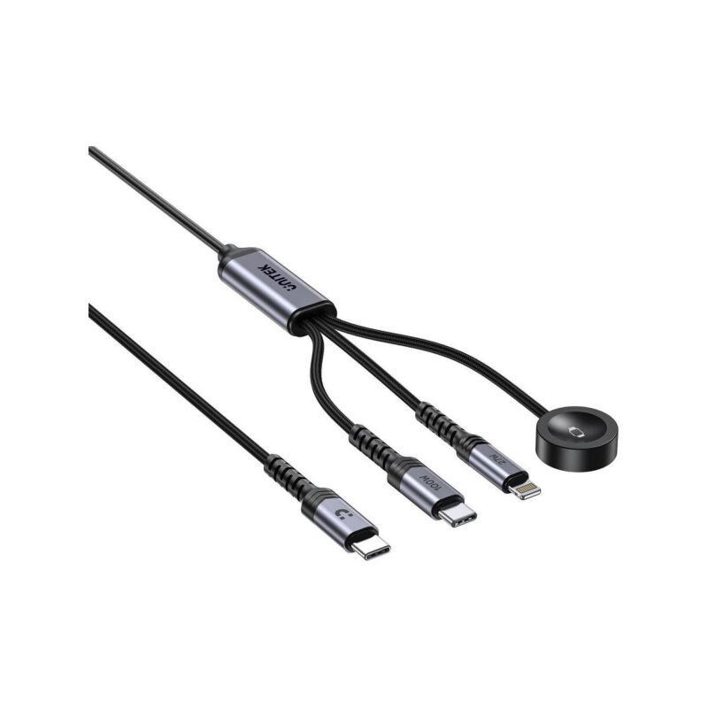 Kabel 3 w 1 Unitek 2.0 USB-C + Lightning + Apple Watch PD 100W 480 Mbps 1,2 m