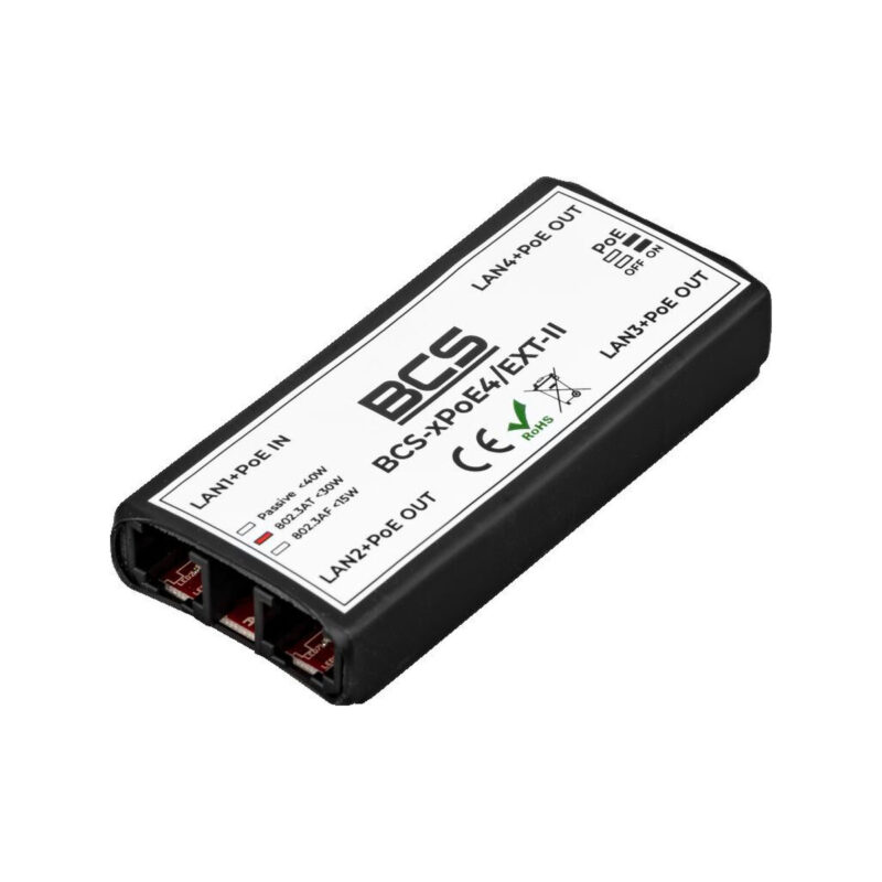 Niezarządzalny extender sieciowy PoE BCS POWER BCS-xPoE4/EXT-II
