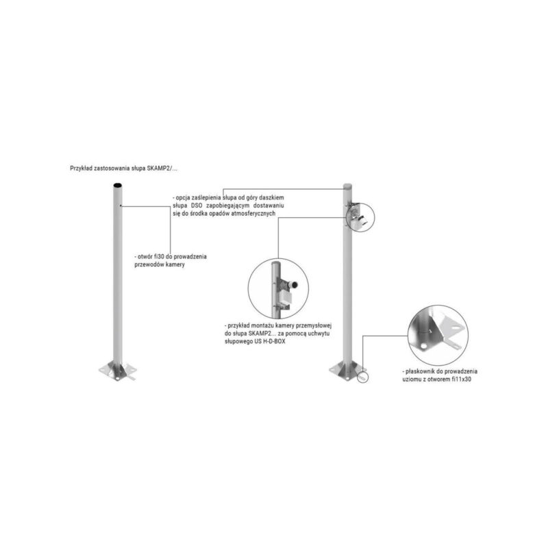 Słup ATS SKAMP2/5 pod montaż kamer CCTV