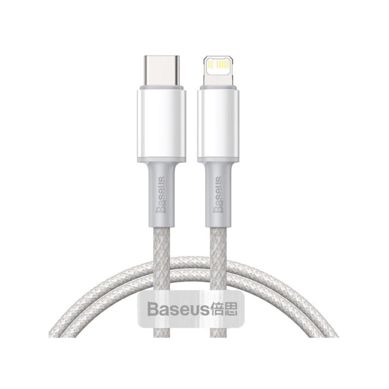 KABEL USB-C / Lightning iPhone Baseus Cafule CATLGD-02 1m 20W PD Quick Charging BIAŁY W OPLOCIE