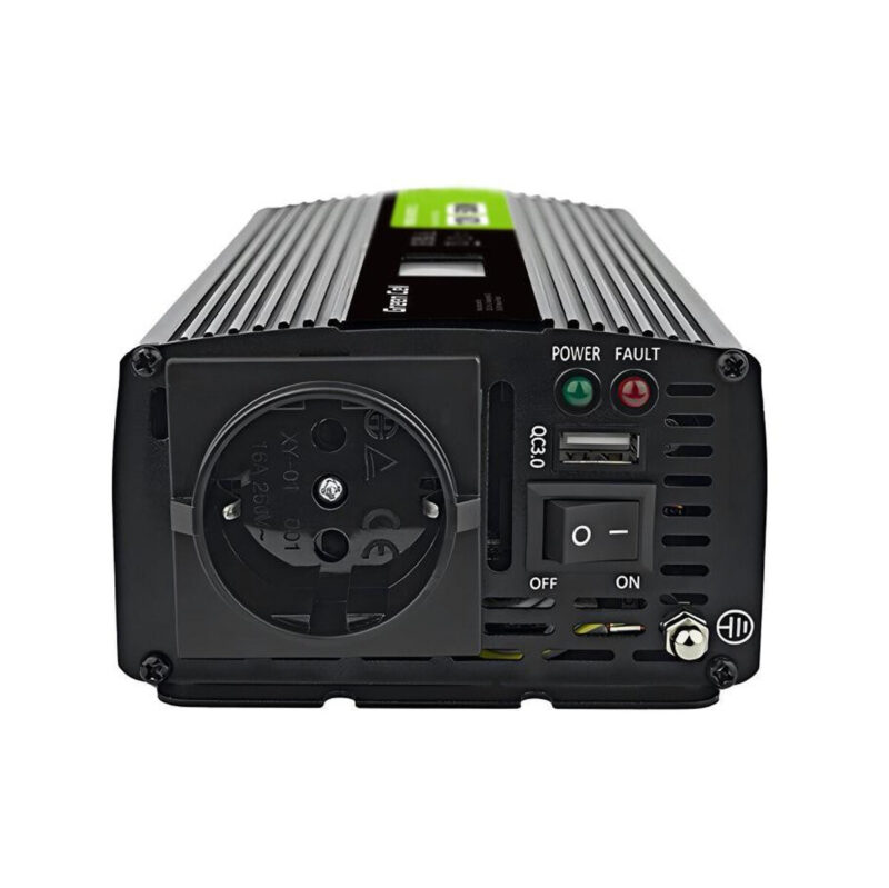 PRZETWORNICA NAPIĘCIA Green Cell PowerInverter LCD 12V / 230V 500W/1000W CZYSTA SINUSOIDA