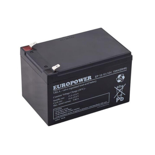 Akumulator AGM EUROPOWER serii EP 12V 12Ah (Żywotność 6-9 lat)