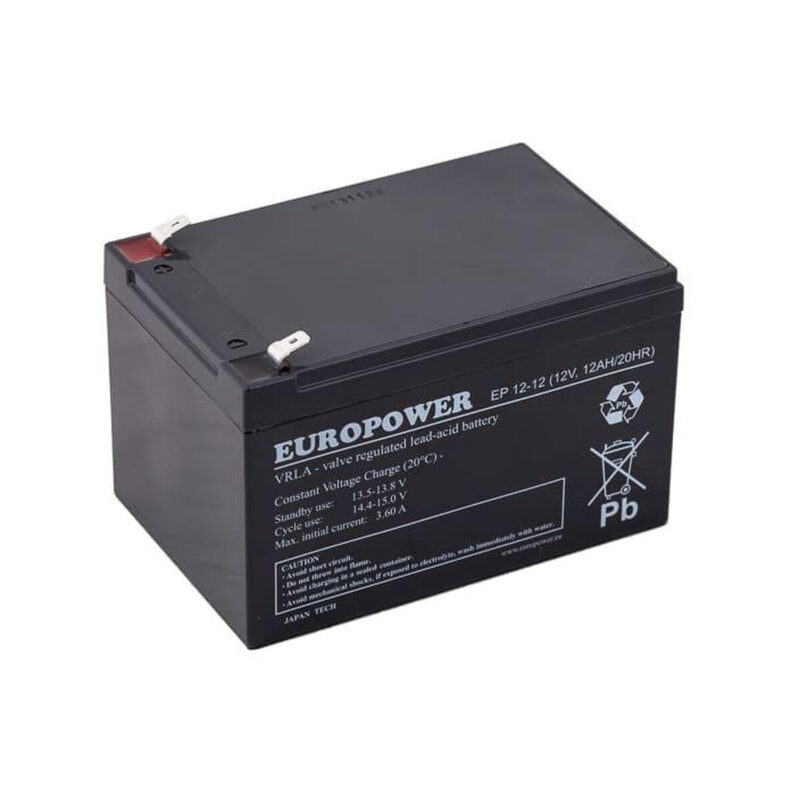 Akumulator AGM EUROPOWER serii EP 12V 12Ah (Żywotność 6-9 lat)