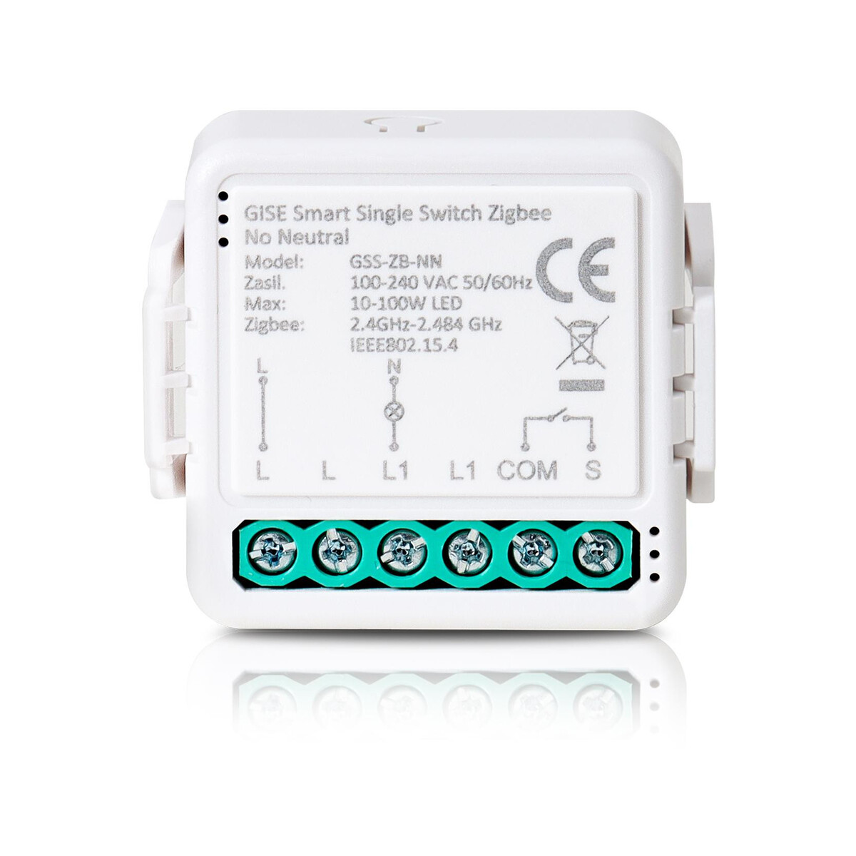 GISE Smart Pojedynczy moduł przekaźnikowy (bez N) Zigbee | Tuya | GSS-ZB-NN