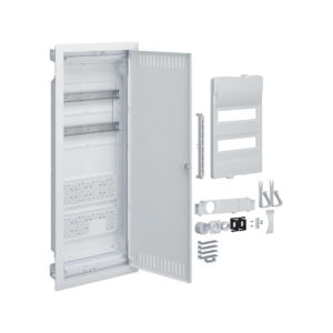 Rozdzielnica hybrydowa podtynkowa, 2 x12modułów, 2x płyta montażowa, 1x gniazdo 230V, HAGER Volta Hybrid VU602PLH