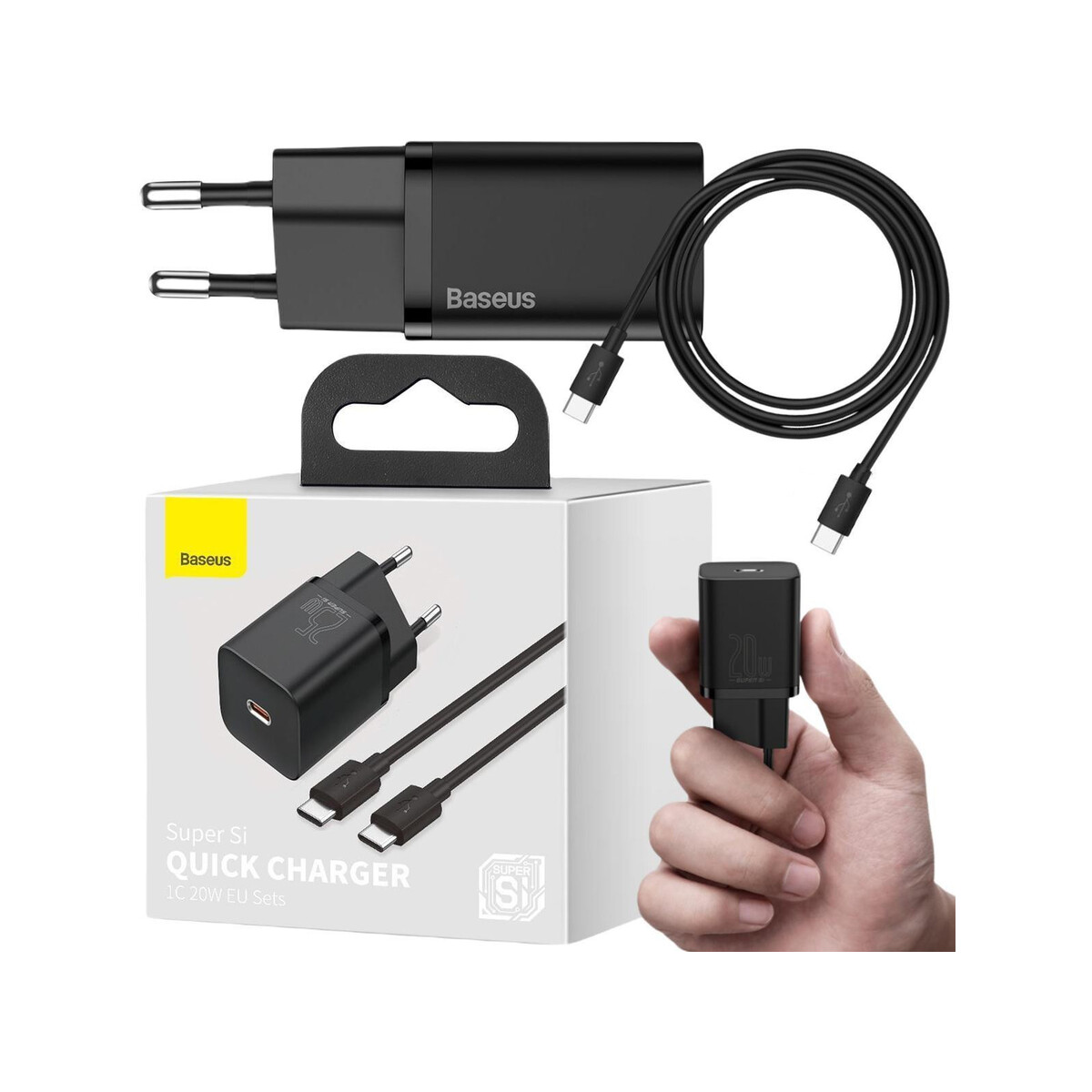 ŁADOWARKA SIECIOWA Baseus Super Si Quick Charger 1C TZCCSUP-L01 25W 1x USB-C PD 3.0 QC 3.0 + KABEL