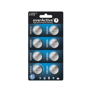 Zestaw 8 baterii 3,0V 4x CR2032 2x CR2025 2x CR2016 everActive