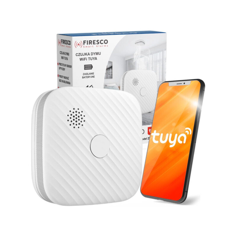 Czujnik dymu Firesco ZR153SW CB z WiFi aplikacja Tuya