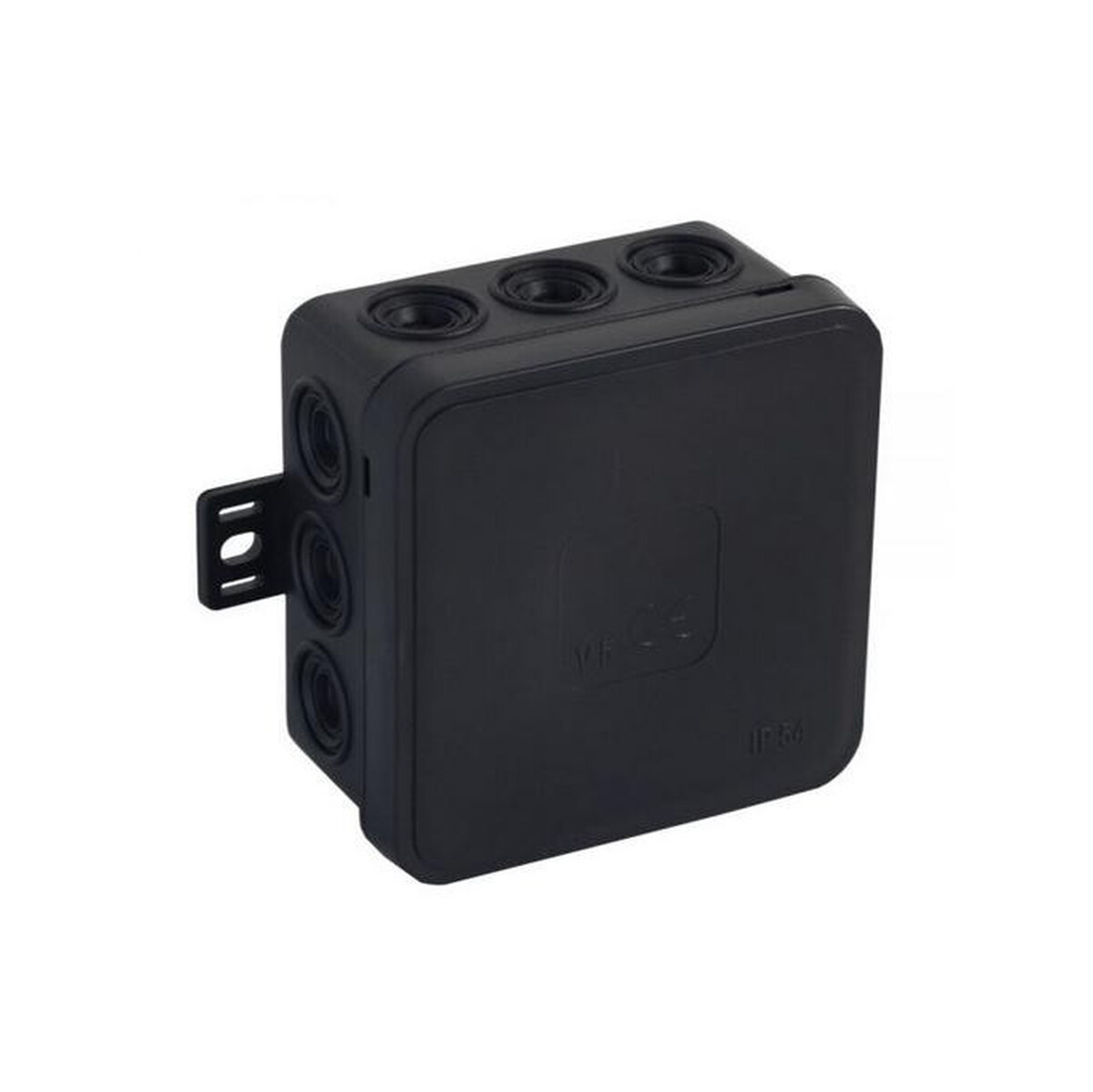 Puszka natynkowa pusta 12 wlotów VIPLAST V5 klik CZARNA IP54 75x75x41mm 035-05