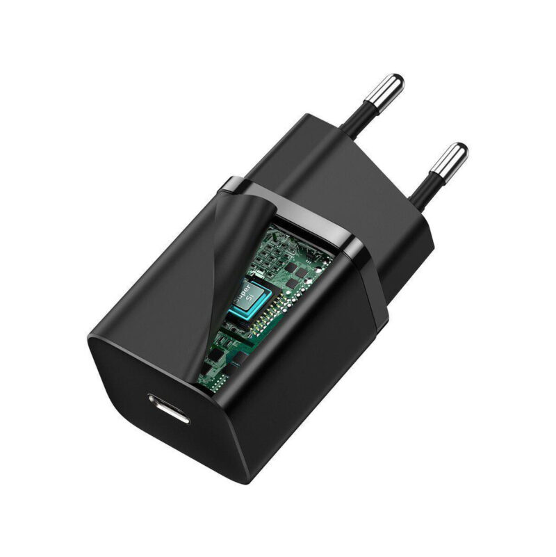 ŁADOWARKA SIECIOWA Baseus Super Si Quick Charger 1C CCSUP-J01 30W 1x USB-C PD 3.0 QC 3.0 CZARNA