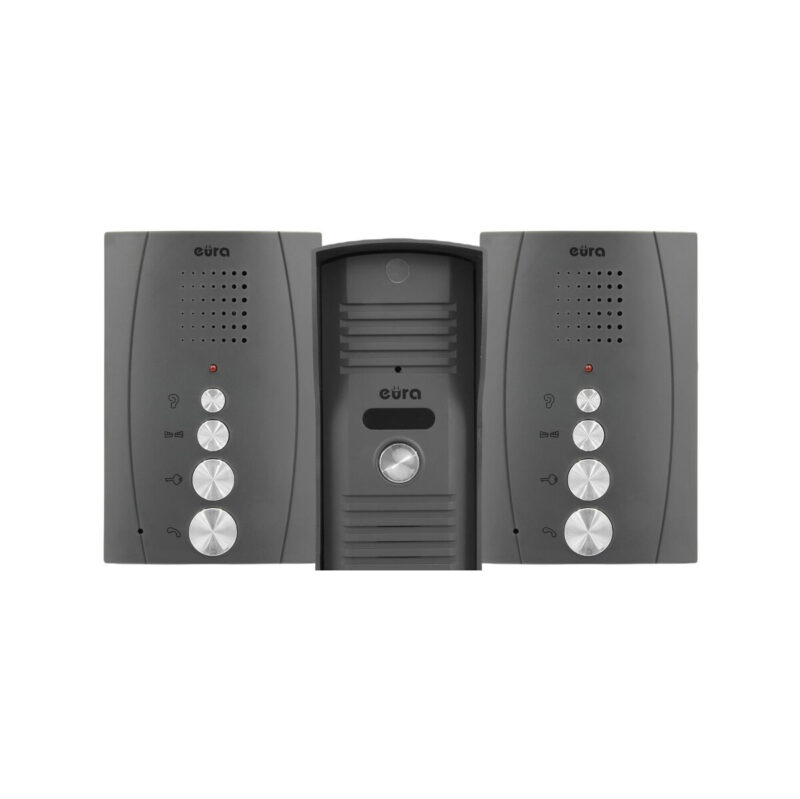 DOMOFON ''EURA'' ADP-51A3 ''DIFESA'' - 1-rodzinny, 2 unifony, interkom, grafit