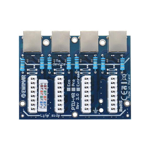 Moduł LAN z zabezpieczeniem przeciwprzepięciowym ECO z ochroną PoE EWIMAR PTU-54-ECO/PoE