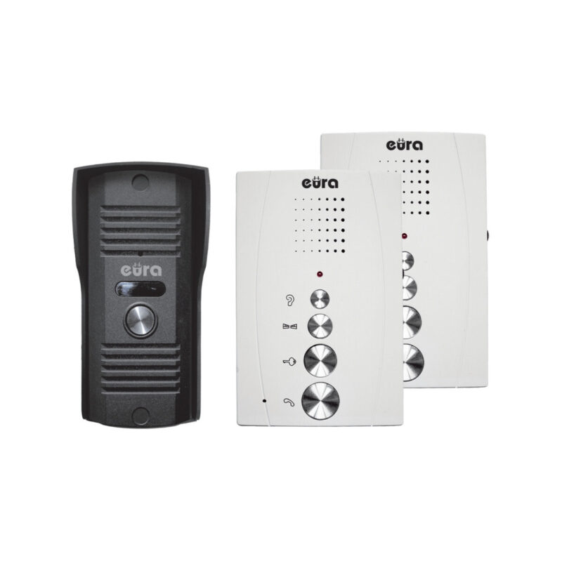 DOMOFON ''EURA'' ADP-51A3 ''DIFESA'' - 1-rodzinny, 2 unifony, interkom, biały