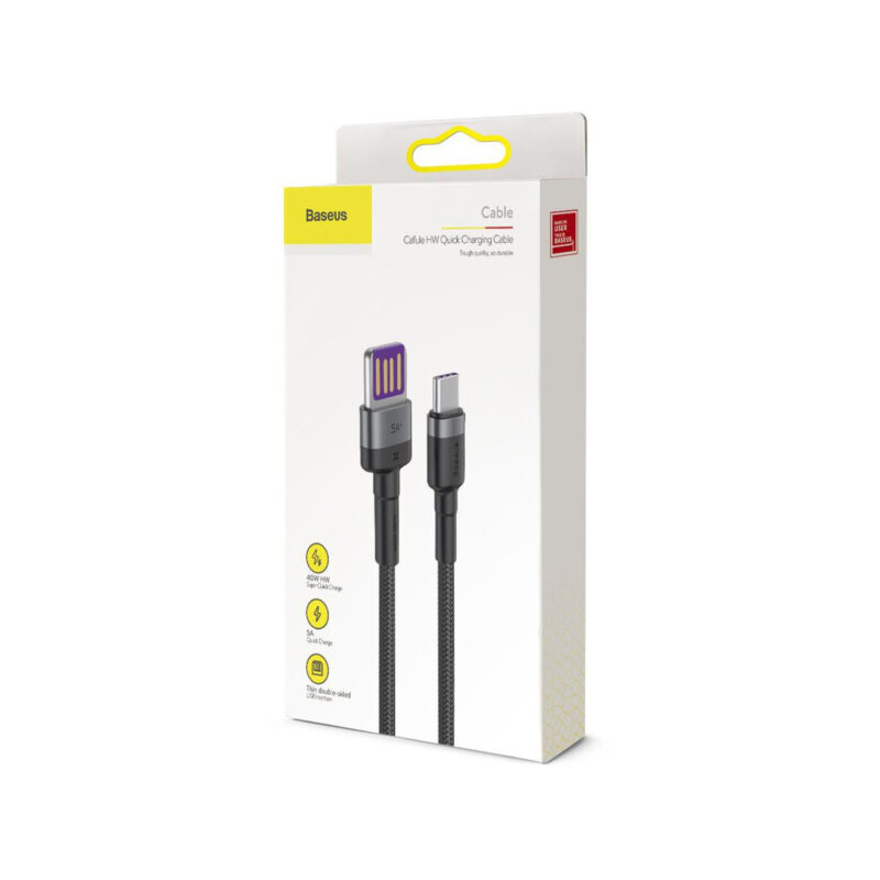 KABEL USB-A / USB-C Baseus Cafule CATKLF-PG1 100cm SuperCharge 40W 5A QC 3.0 W OPLOCIE