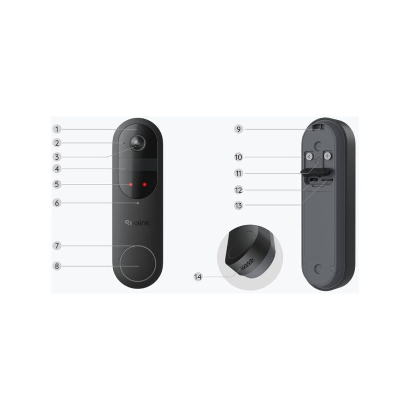 Inteligentny dzwonek Reolink D340B z baterią Wi-Fi 2K