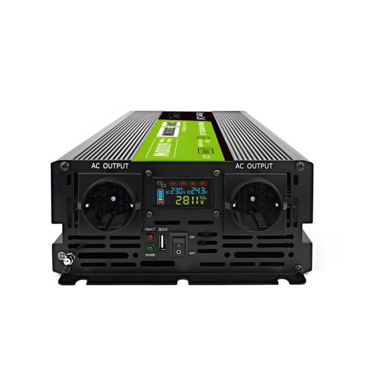 PRZETWORNICA NAPIĘCIA Green Cell PowerInverter LCD 24V / 230V 3000/6000W CZYSTA SINUSOIDA