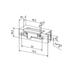 Elektrozaczep BIRA symetryczny ES1-001-KZ 12V AC/DC z kontrolą zamknięcia