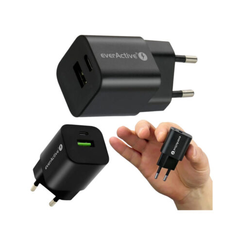 ŁADOWARKA SIECIOWA everActive GaN SC-390QB 30W 1xUSB-C 1xUSB-A PD PPS