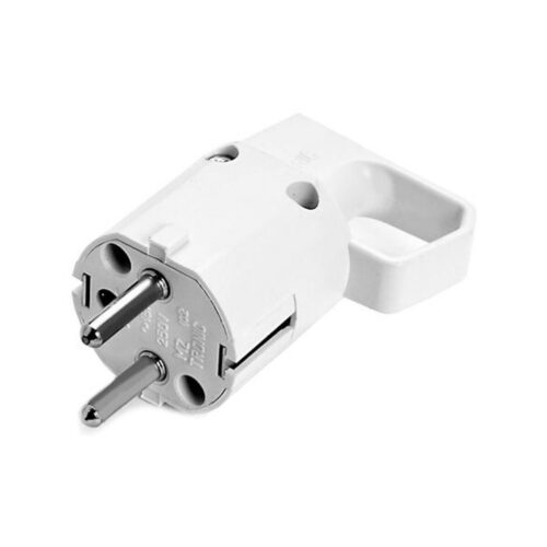 Wtyczka 325-01 z uchem, z uziemieniem "uni-schuko" 16A 250V IP20 BIAŁA VIPLAST 325-01