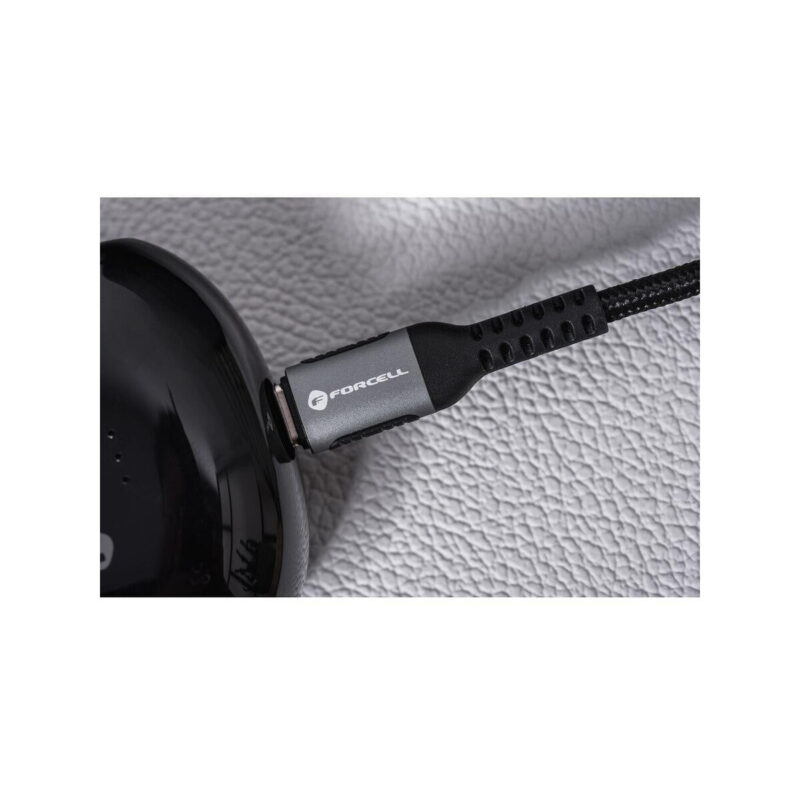 KABEL USB-C / USB-C Forcell F-Energy Cafule 50 cm 240 W 5A PD QC 4.0 CZARNY W OPLOCIE
