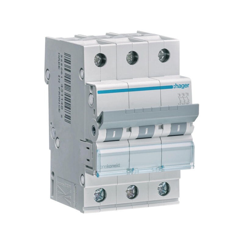 Wyłącznik nadprądowy 6kA , C, 10A, 3P, C10 Hager MCN310E