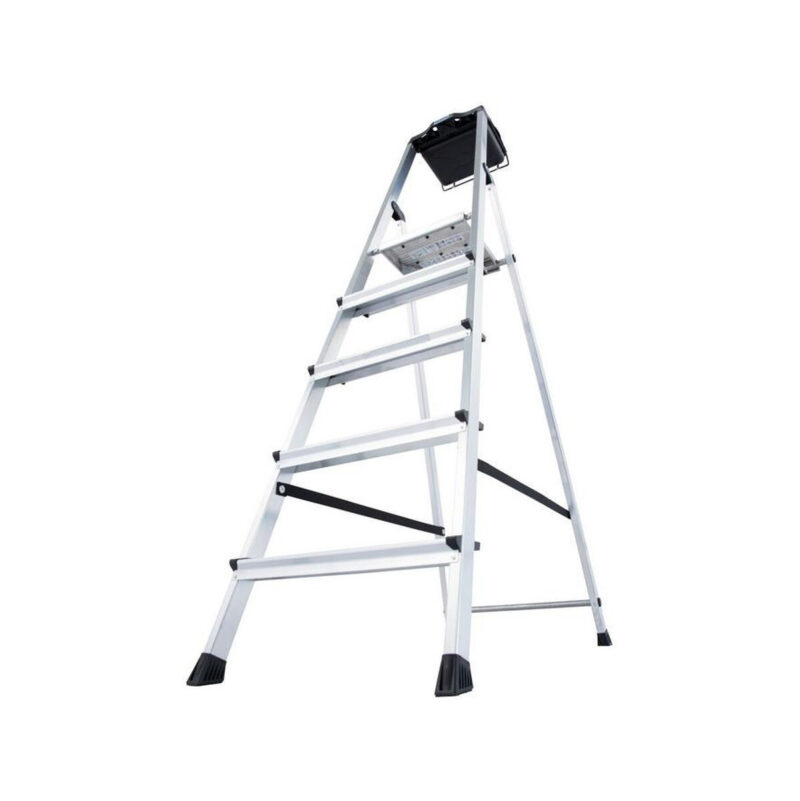 Drabina aluminiowa jednostronna Krause SECURY MultiGrip 1x5 z półką