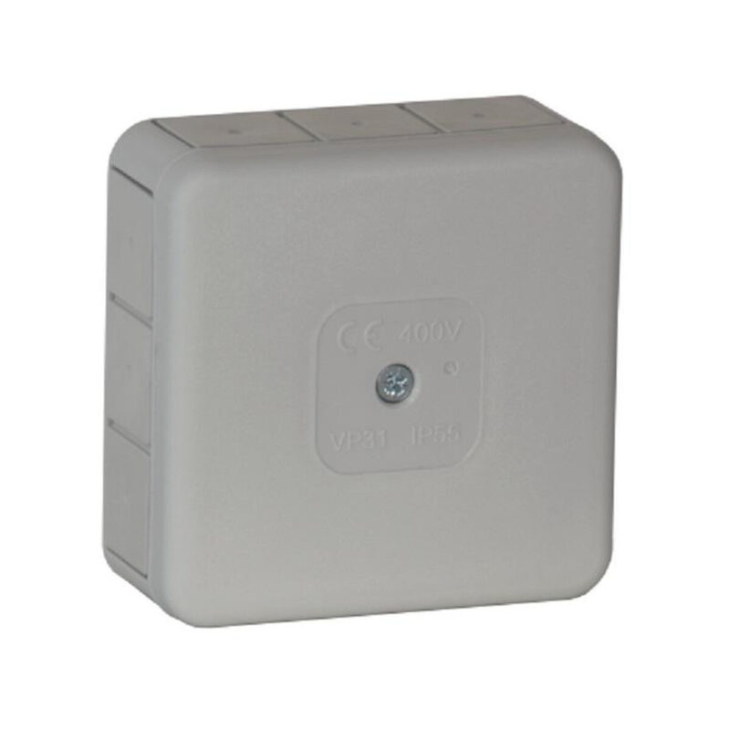 Puszka natynkowa pusta 12 wlotów VIPLAST VP-31 SZARA IP55 85x85x37mm 031-03