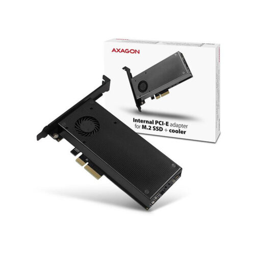 Adapter Axagon PCEM2-DC PCI-E x4 na M.2 NVMe z chłodzeniem