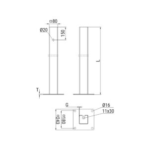 Słup ATS SDB1 do montażu domofonu bariery kamer ANPR LPR