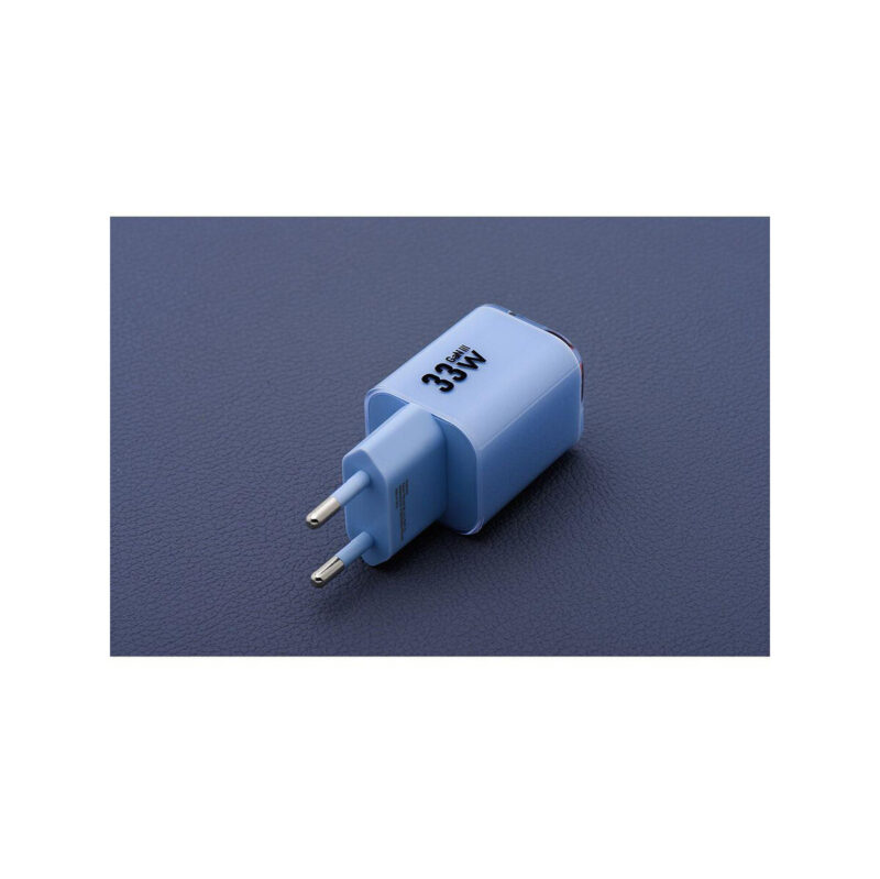56ca82396c1a7b8a67d4801fd9bac682_original ŁADOWARKA SIECIOWA Forcell F-Energy GaN III VT-41 33 W 1x USB-C 1x USB-A PD 3.0 QC 4.0 NIEBIESKA