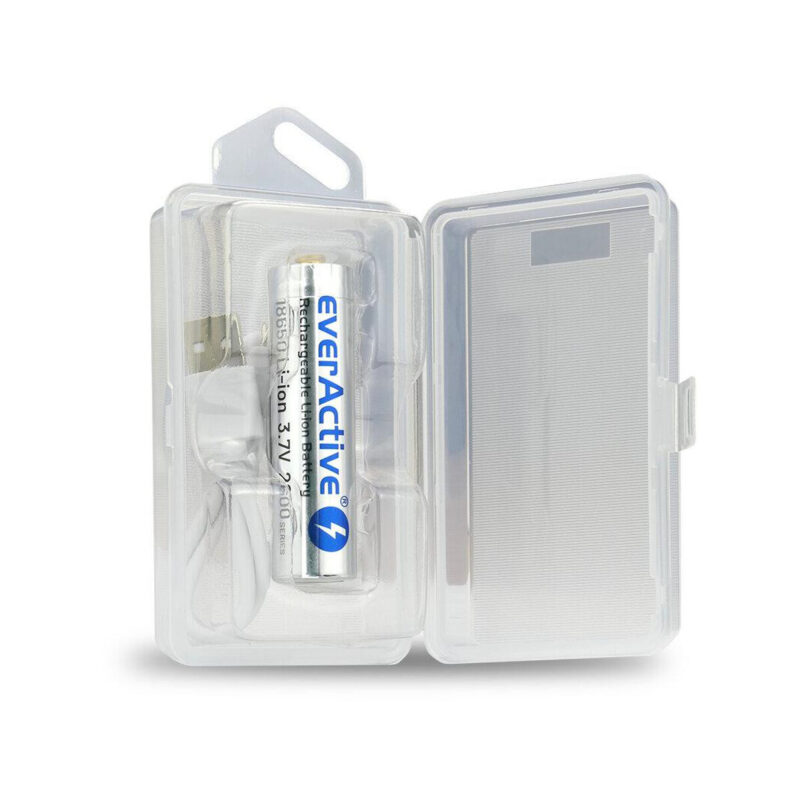 Akumulator 18650 Li-Ion 3,7V everActive 2600mAh (1 szt.) micro-USB z zabezpieczeniem
