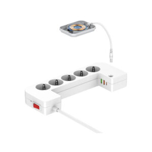 LISTWA ANTYPRZEPIĘCIOWA Z ZABEZPIECZENIEM Energizer 5x SCHUKO 2x USB-A 1x USB-C 2500W 10A KABEL 2M