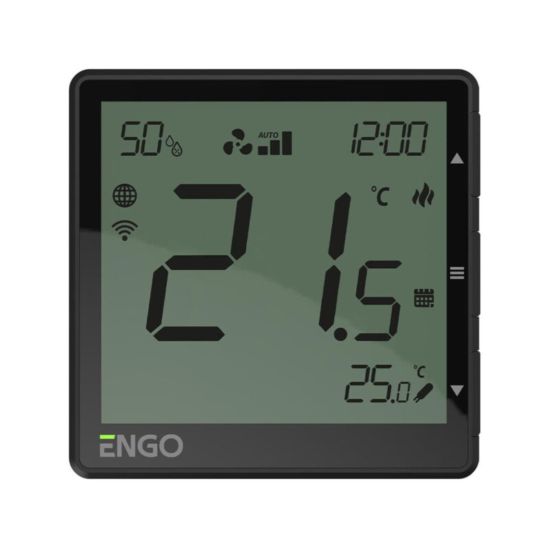 ENGO Controls EFAN-24B - Regulator klimakonwektorów, 24V, czarny, Internetowy, podtynkowy , Wi-Fi