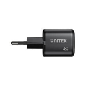 Ładowarka sieciowa Unitek GaN 45W, 2xUSB-C, PD 3.0, QC, czarna