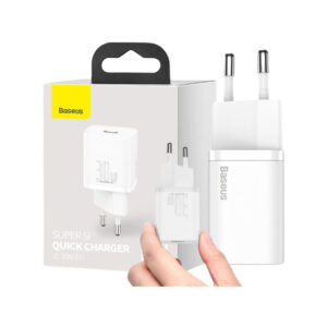 ŁADOWARKA SIECIOWA Baseus Super Si Quick Charger 1C CCSUP-J02 30W 1x USB-C PD 3.0 QC 3.0 BIAŁA