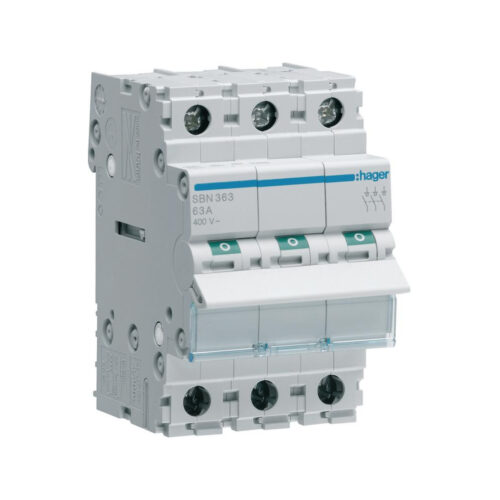 Modułowy rozłącznik izolacyjny 3P 63A 400VAC Hager SBN363