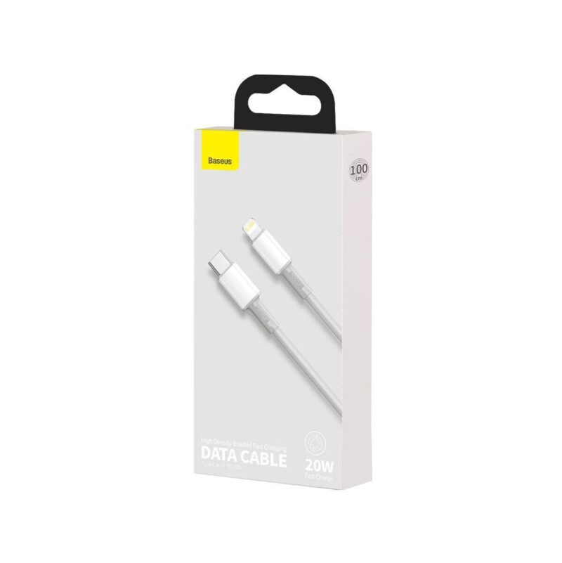 KABEL USB-C / Lightning iPhone Baseus Cafule CATLGD-02 1m 20W PD Quick Charging BIAŁY W OPLOCIE
