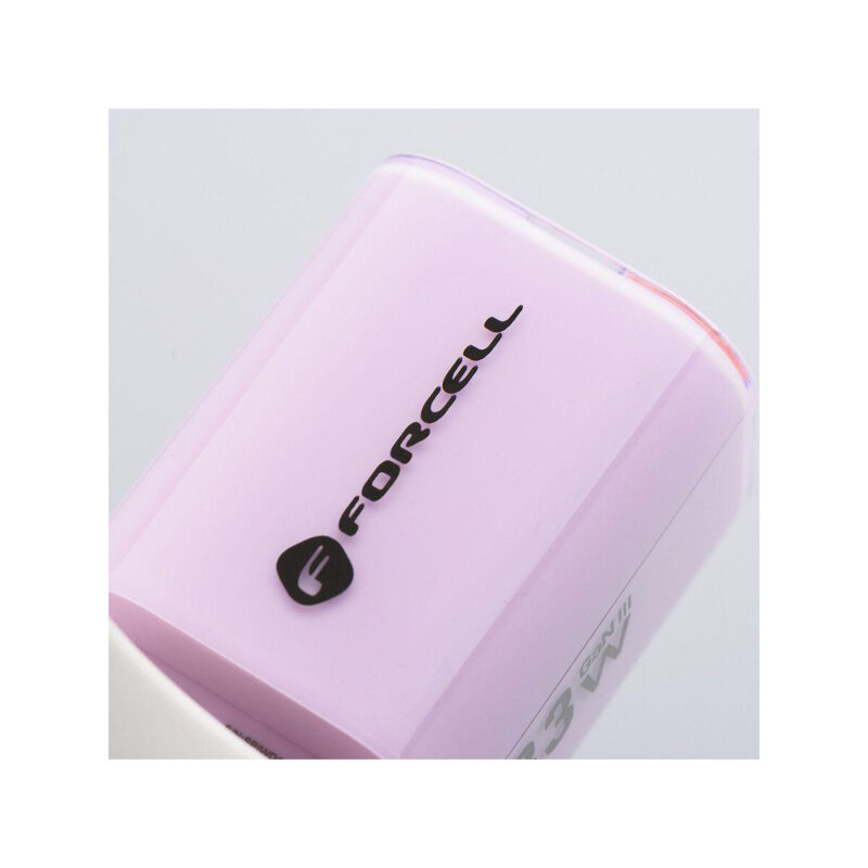 59845784a1b3d777e40f28cfe7756945_original ŁADOWARKA SIECIOWA Forcell F-Energy GaN III VT-41 33 W 1x USB-C 1x USB-A PD 3.0 QC 4.0 FIOLETOWA