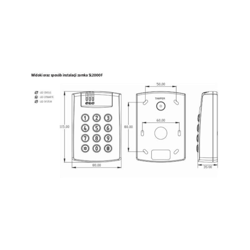 Zamek szyfrowy ROGER SL2000F