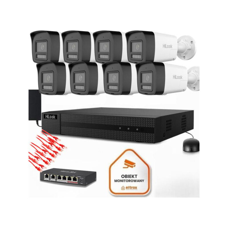 Zestaw do monitoringu Hilook 6 kamery IP IPCAM-B8-30DL/A