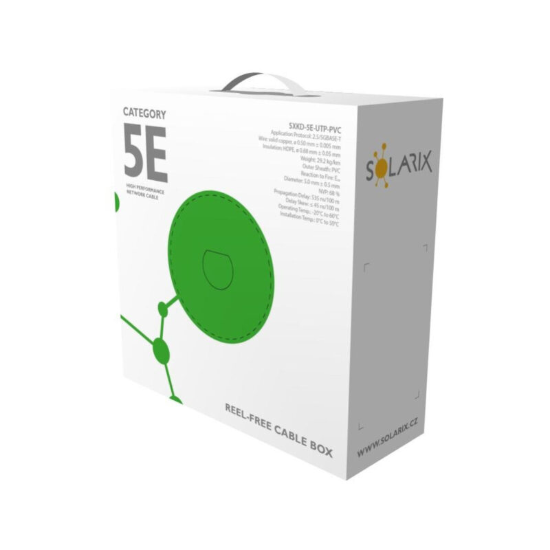 KABEL SKRĘTKA SOLARIX CAT.5E U/UTP PVC karton 305m