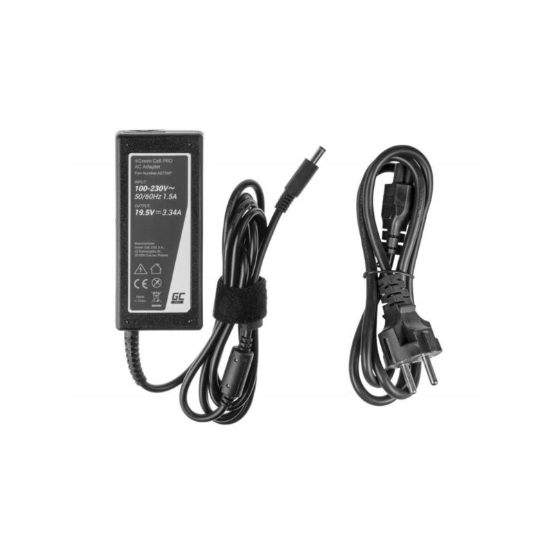 ZASILACZ ŁADOWARKA DO LAPTOPA DELL Green Cell PRO AD75AP 19,5V 3,34A 65W 4,5mm/3,0mm
