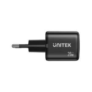 Ładowarka sieciowa Unitek GaN 20W, USB-C, USB-A, PD 3.0, czarna