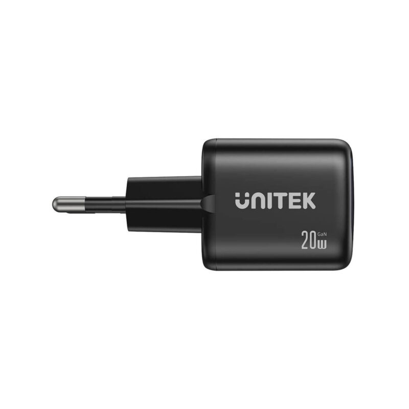 Ładowarka sieciowa Unitek GaN 20W, USB-C, USB-A, PD 3.0, czarna
