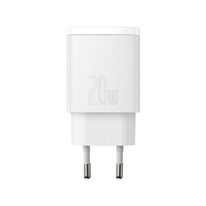 ŁADOWARKA SIECIOWA Baseus Compact Quick Charger CCXJ-B02 20W 1x USB-A 1x USB-C PD 3.0 QC 3.0 BIAŁA