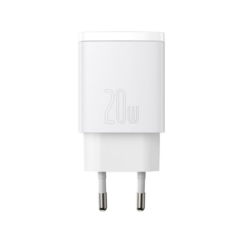 ŁADOWARKA SIECIOWA Baseus Compact Quick Charger CCXJ-B02 20W 1x USB-A 1x USB-C PD 3.0 QC 3.0 BIAŁA