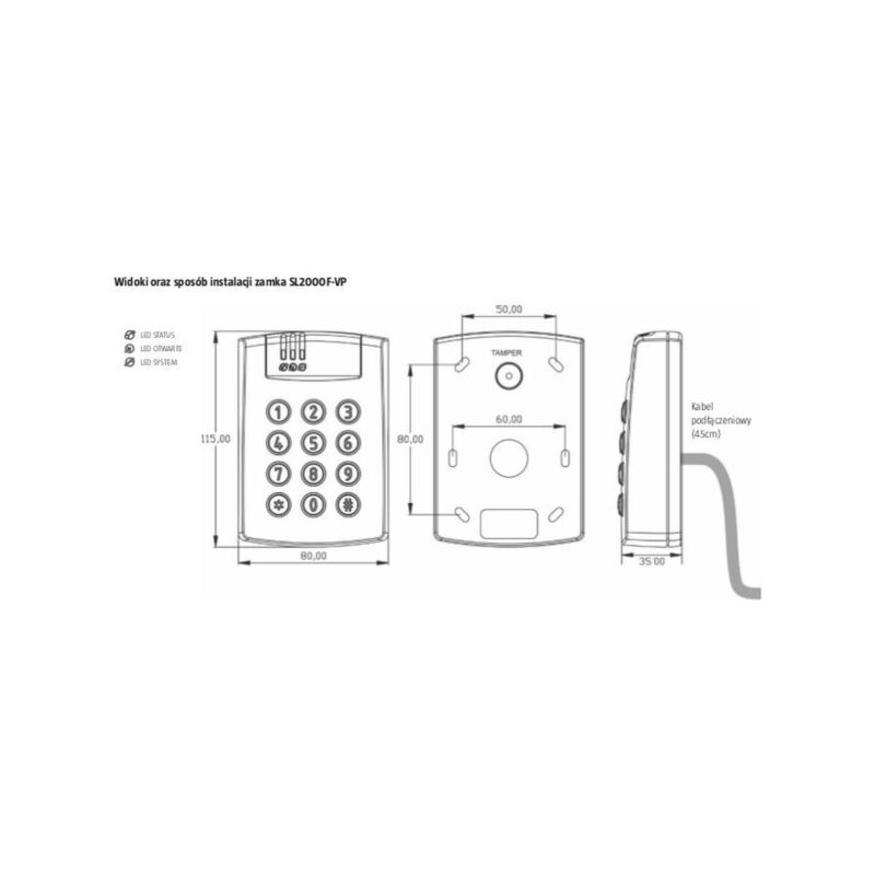 Zamek szyfrowy ROGER SL2000F-VP