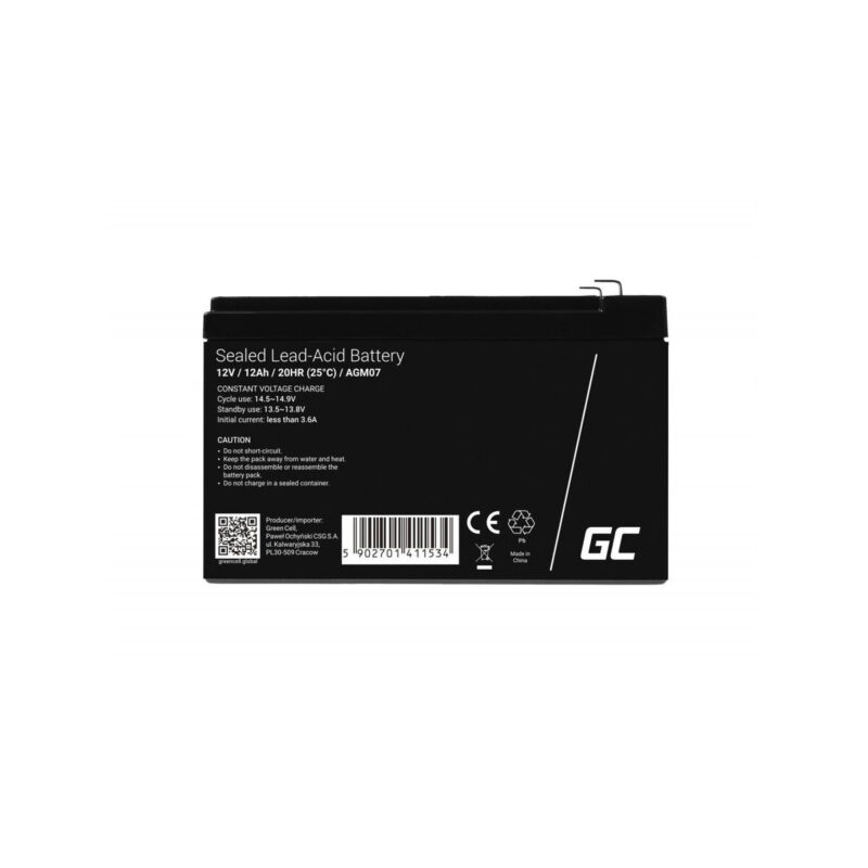 AKUMULATOR AGM Green Cell VRLA 12V 12Ah
