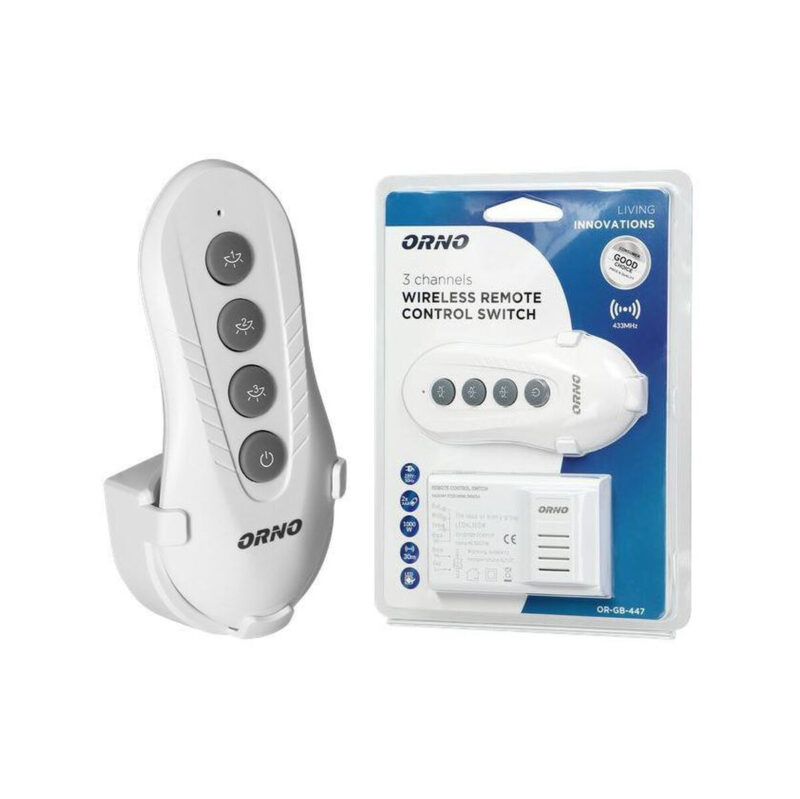 BEZPRZEWODOWY STEROWNIK OŚWIETLENIA ORNO OR-GB-447 1 pilot
